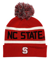 The Game Fine Gauge Knit Hat W/ Pom Knit Cap School Colors NC State
