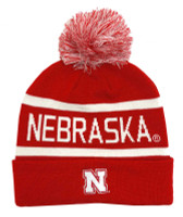The Game Fine Gauge Knit Hat W Pom Knit Cap School Colors University of Nebraska