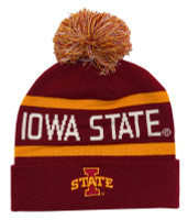 The Game Fine Gauge Knit Hat W/ Pom Knit Cap School Colors Iowa State University