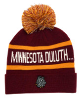 The Game Fine Gauge Knit Hat Pom Cap School Color University of Minnesota Duluth