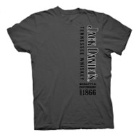 Jack Daniels Men's JD Quality Since 1866 Vertical Logo Crew Neck T-shirt � Gray