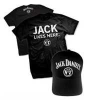 Jack Daniels Men's Jack Lives Here S/S T-Shirt & Old No. 7 Cap 33261500JD-89