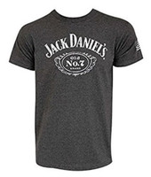 Jack Daniels Men's Cartouche T-Shirt Tee Whiskey Heather Charcoal 15261442JD-79