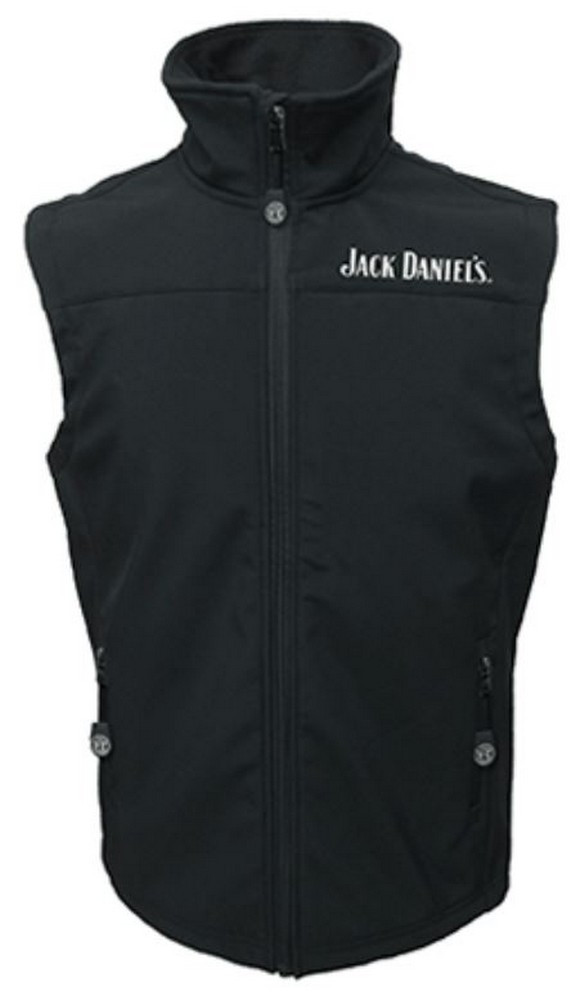 Jack Daniels Men's Soft Shell Vest Full Zip w/Logo Whiskey Liquor