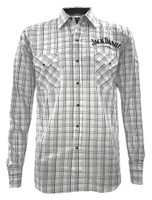 Jack Daniels Men's Textured Plaid Embroidery Snap Shirt Western Whiskey Liquor