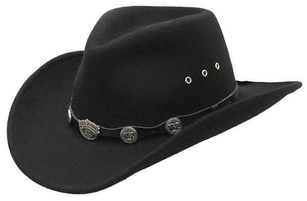 Jack Daniels Men's 100% Crushable Wool Cowboy Hat, Water Repellant