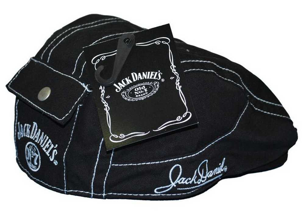 Jack Daniels Men's Black Cotton Ivy Cap With White Detailed Stitching ...