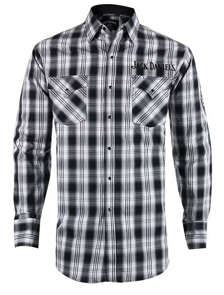 Jack Daniels Men's Long Sleeve Plaid Embroidery Western Shirt 15203982JD-01  - Sports Diamond