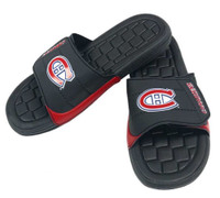 NHL Hockey Montreal Canadiens Slide Sandal Beach Shoe, Black/Red JVM0551BNH