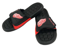 NHL Hockey Detroit Red Wings Slide Sandal Beach Shoe, Black/Red JVM0553BNH