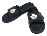 NHL Hockey Toronto Maple Leafs Slide Sandal Beach Shoe, Black/White JVM0556BNH