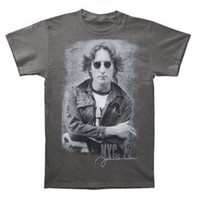 John Lennon Unisex New York City NYC '1972 Tee T-Shirt Charcoal Gray JL1024