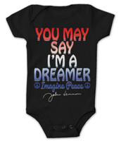 John Lennon Infant Toddler You May Say I'm A Dreamer Black ZRJL1034