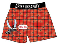 Brief Insanity Men's Bite Me Mosquito Commando Boxer Shorts Underwear 7020007