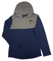 Fanatics Men's MLB Milwaukee Brewers Backcheck Pullover Hoodie – Navy/Gray