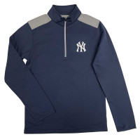 Fanatics Men's MLB New York Yankees Fan Engagement Pullover ¼ Zip Sweater – Navy
