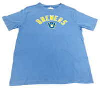 Fanatics Men's MLB Milwaukee Brewers Primary Vintage Short Sleeve T-Shirt – Blue