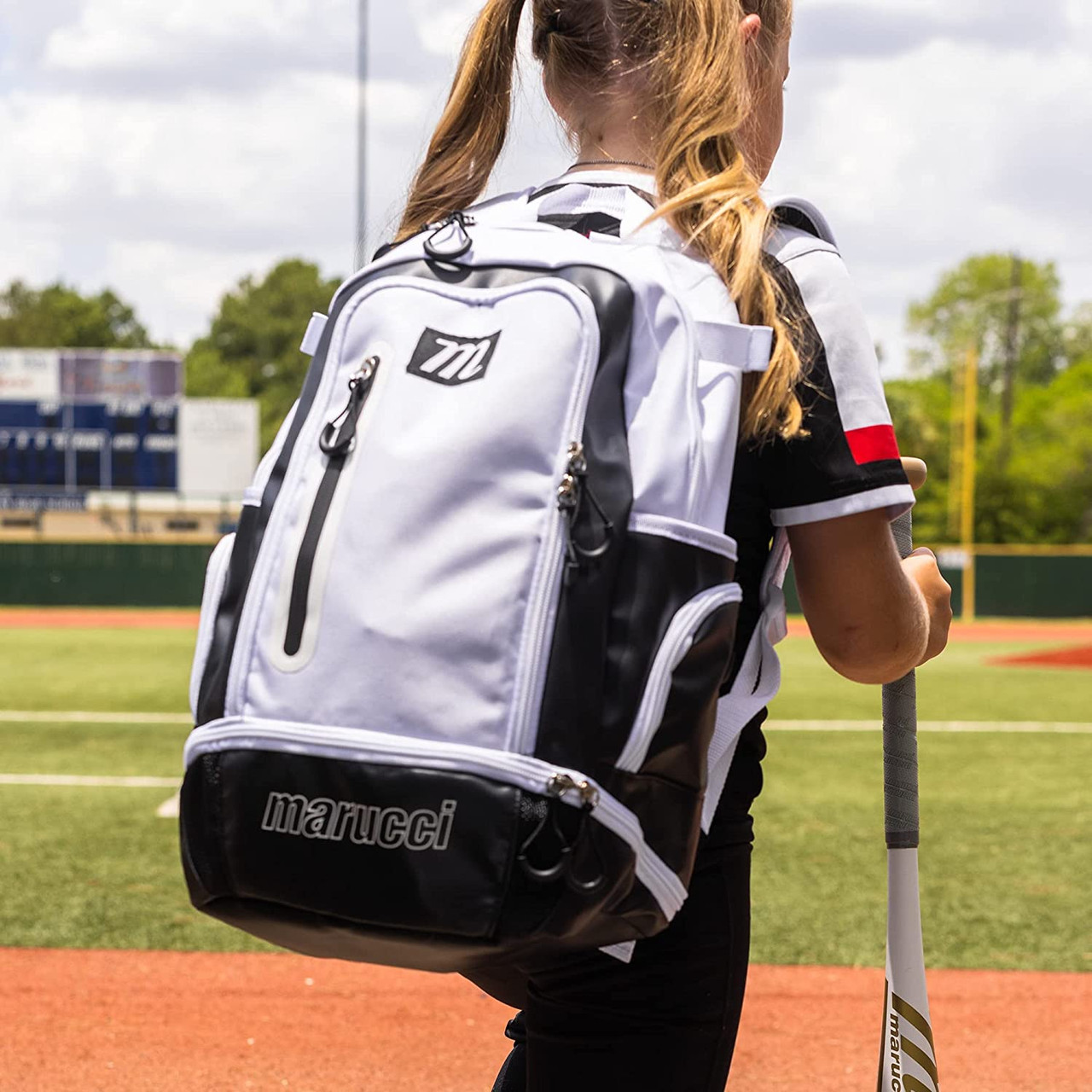 Sac De Baseball Marucci Foxtrot - Pour 2 Battes, Motif Pinstripe - Neuf Sous Blister