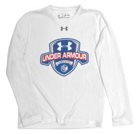 Under Armour Boy's Cyber Sports Graphic Long Sleeve Crew Neck T-Shirt - White