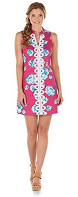 Womans Mia Pink Embroidered Dress (Medium)