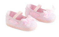 Baby Girls Pink Stripe Maryjane Shoes (12-18 months, Pink)