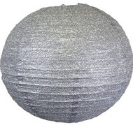 Silver Glitter Paper Lantern - 12" - Set of 2