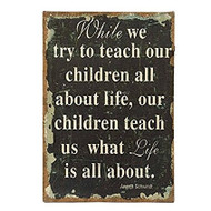 While We Try to Teach Burlap Wall Print