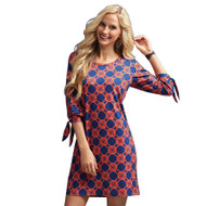 Mud Pie Anderson Navy/Red Lattice Dress - Medium