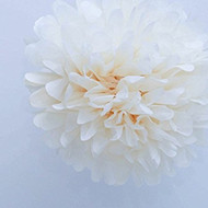 Cream 6" Party Tissue Pom Pom, Set of 8