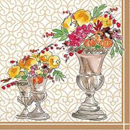 Fall Floral Paper Cocktail Napkin