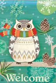 Winter Owl Garden Flag