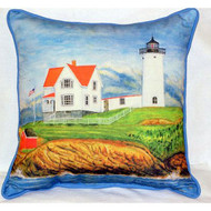 Nubble Lighthouse Large Pillow