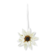 20 Inch White Sunflower Wreath, Hanging