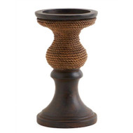 8" Wooden Candle Holder with Twine