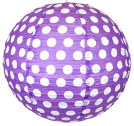Purple Polka Dot Paper Lantern - 12" - Set of 2