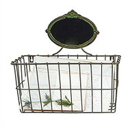 Oval Metal Basket with Chalkboard