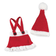 Baby Girl Santa Skirt & Hat Set