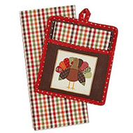Turkey Potholder & Dish Towel Gift Set