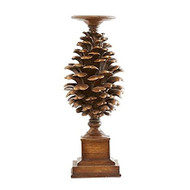 14 Inch Pinecone Pillar Candle Holder