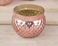 Rose Gold Hobnail Glass Votive Holder