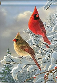 Studio M Winter Cardinals House Flag