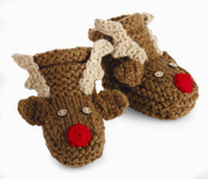 Mud Pie Unisex Baby Reindeer Booties, 0-6 Months