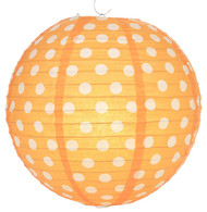 Orange Polka Dot Lantern - 14" - Set of 2