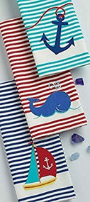 DII Nautical Embellished Dish Towels - Set of 3