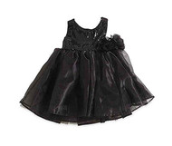 Baby Girls Black Sequin Dress (6-12, Black)
