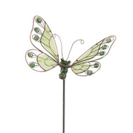 27-1/2 Inch Butterfly Green Glow in the Dark Garden Stake