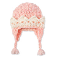 Infant Girls Hand Crocheted Crown Hat