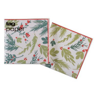 Greenery Stripe Cocktail Paper Napkins