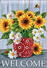 Studio M Bandana Sunflowers Garden Flag