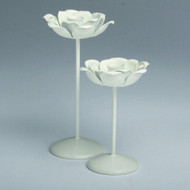 Flower Blossom Taper Candle Holders - Set of 2